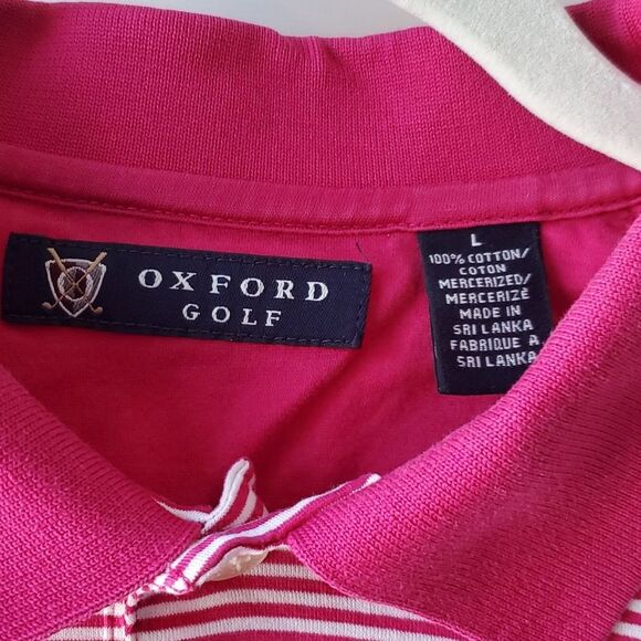 OXFORD GOLF KAPALUA CABO GOLF SHORT BRIGHT  PINK SHIRT SIZE LARGE COTTON - Picture 3 of 6